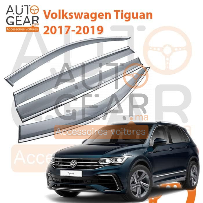 Déflecteur d'air noir et chromé Volkswagen Tiguan 2017-2019