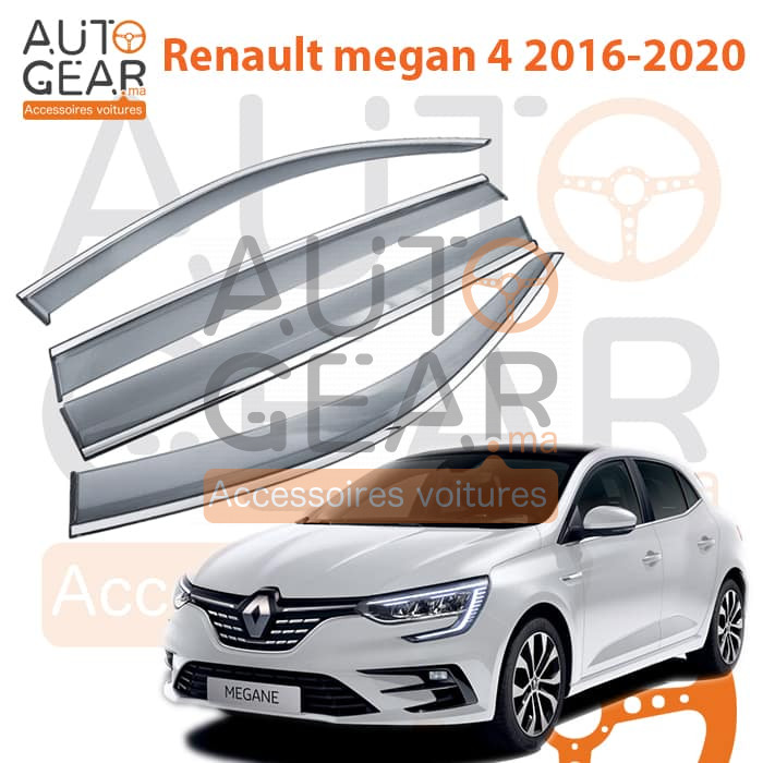 Déflecteur d'air noir et chromé Renault MÉGANE 2016+ Maroc à prix pas cher