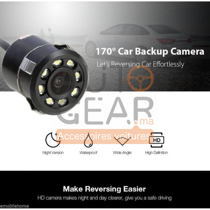 Caméra de Recul HD 8 LED voiture aide stationnement