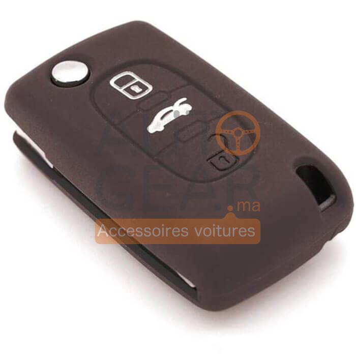 Coque couvre clé silicon voiture Citroën Peugeot 3-Boutons Maroc à