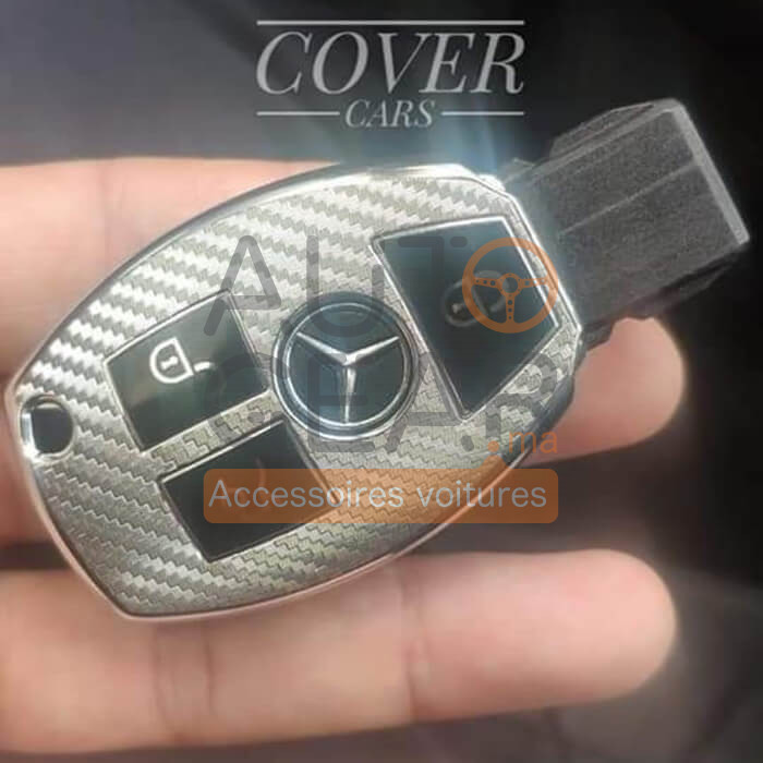 Coque Cover clé silicon voiture mercedes benz c220 chrome silver