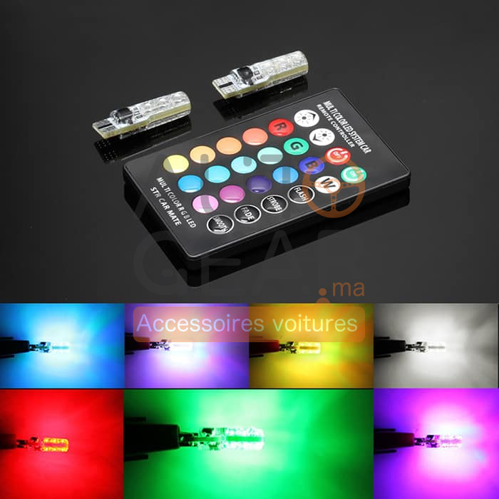 Veilleuses LED RGB Multicolor Avec Télécommande 16 Couleurs