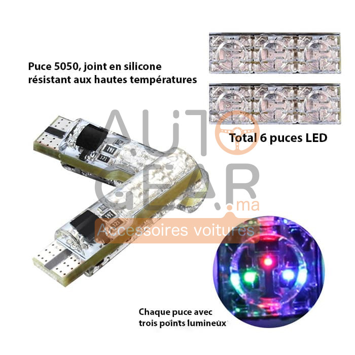 Veilleuses LED RGB Multicolor Avec Télécommande 16 Couleurs