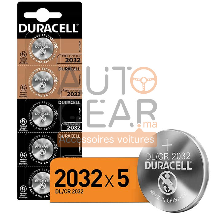 bloc 5 Pile bouton au lithium Duracell Batterie CR2032 / DL2032 3V