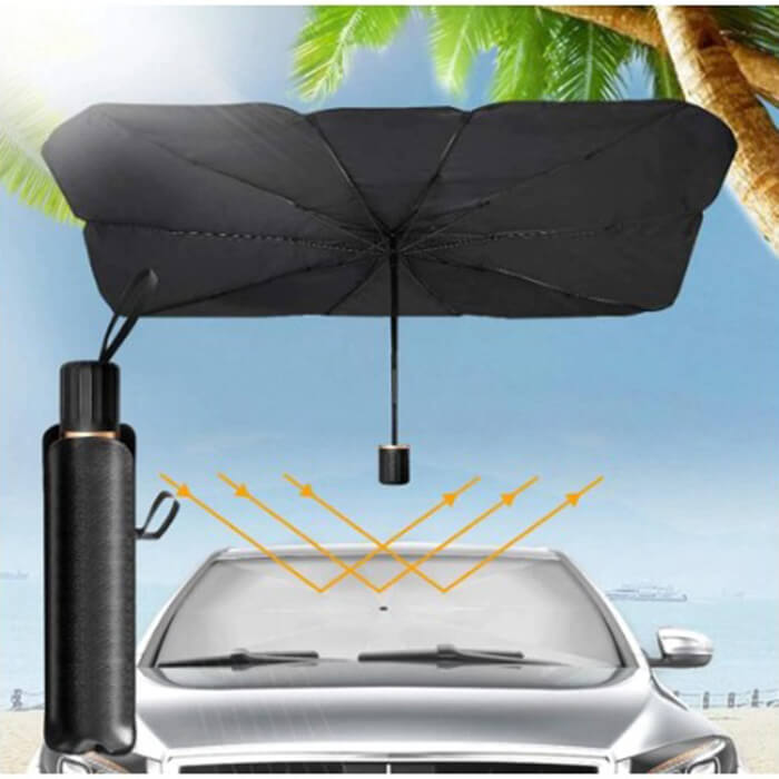 DOPN Parasol de voiture pliable pour pare-brise avant, pare-soleil réglable  pour pare-brise avant, rangement facile pour la plupart des voitures et