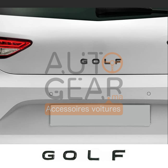 Volkswagen Golf Logo emblème en lettres chrome et noir