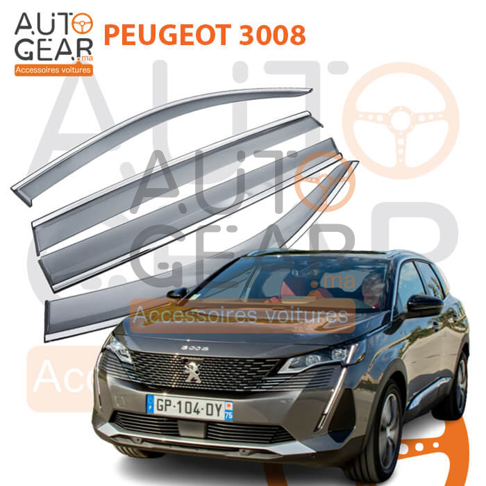 Déflecteur d'air noir et chromé Peugeot 3008-_